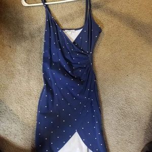 Navy Polka Dot Dress